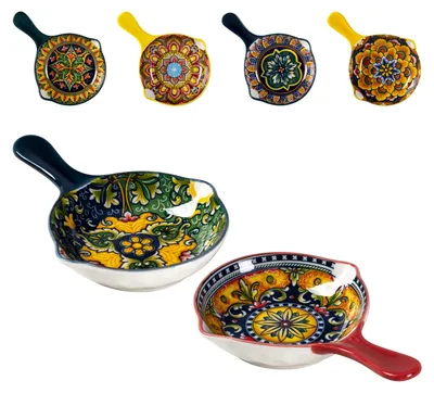 Mini-Dip-Schalen-Set, 6-teilig, bunt, Porzellan, Bohemian-Stil