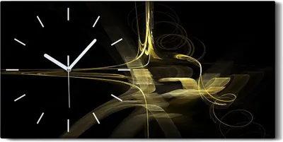Produktbild von Dekor Leinwand Uhr Wandbilder Kunstdruck 60x30 digitales fraktales Kunst - weiße Hände