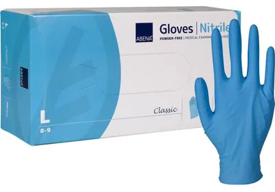 Produktbild von ABENA Nitril Classic Handschuhe blau, Puderfrei, Large, 200 Stk