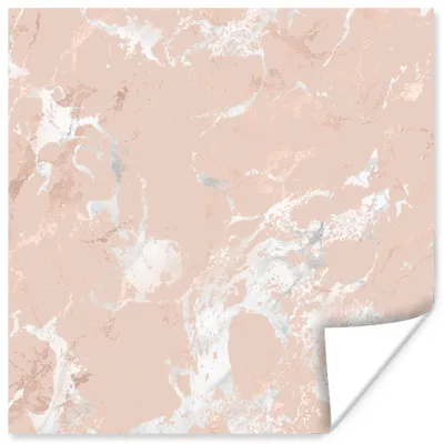 Produktbild von MuchoWow® Poster Marmor - Rosa - Weiß 30x30 cm - Wandposter - Printing