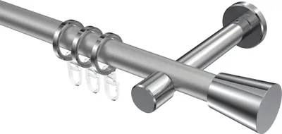 Produktbild von Interdeco Gardinenstange / Vorhangstange Silbergrau / Chrom, Typ Prestige Sitra (Konus), 20 mm Ø 1-läufig, 520 cm
