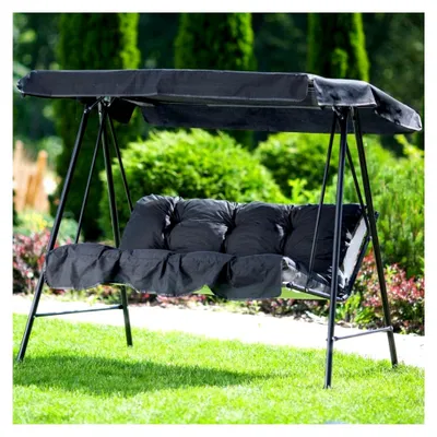 Produktbild von 2 Auflagen mit Dach für Hollywoodschaukel Tora 138 cm Polster 135 x 50 x 10 cm Sonnendach 165 x 91 cm für 2-Sitzer und 3-Sitzer