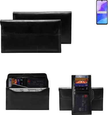 Produktbild von K-S-Trade Handy Hülle kompatibel mit Huawei Honor 30 Lite Schutz Hülle Tasche Schutz Case Handytasche Kunstleder schwarz, 1x