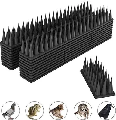 Produktbild von Famanu Vogelpinnen 5,7 m - Effektive Vogelabwehr für Balkon, Terrasse, Fenster, Garten (20 Stück - Schwarz)