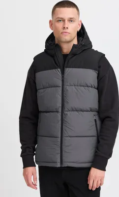Produktbild von Blend BHMbank Herren Steppweste Weste Outdoor-Weste mit Kapuze regulierbarem Elastikband hohem Kragen Reißverschlusstaschen Regular fit
