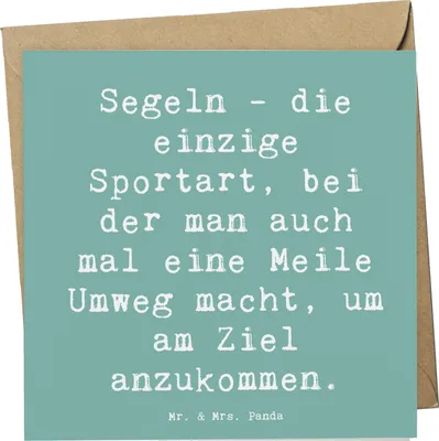 Produktbild von Mr. & Mrs. Panda Grußkarte Spruch Segeln Umweg - Meeresbrise - Geschenk, doppelkarte, Sportart, Sonnenuntergang, anlasskarte, Segelsport, Sport, faltkarte, Teamsport