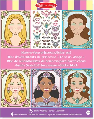 Produktbild von Melissa & Doug Stickerblock - Gestalte Prinzessinnengesicht
