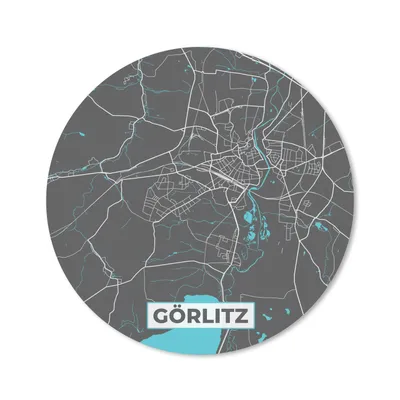 Produktbild von MuchoWow® Mauspad Mousepad Stadtplan - Karte - Görlitz - Blau - Deutschland - Karte 20x20 cm - Mousepads - Maus Mat - Pad - Mausunterlage - Schreibtischmatte