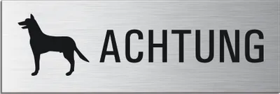 Produktbild von Schild - Achtung Hund  | Türschild 240 x 80 mm Aluminium selbstklebend