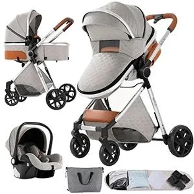 Produktbild von Babywagen, 3-in-1-Konfiguration, kompakt und zusammenklappbar, XV9-LICHTGRAU