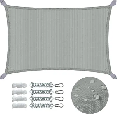 Produktbild von VOUNOT® Wasserdicht Sonnensegel Rechteckig mit Befestigung Set, 3x2m, Anthrazit