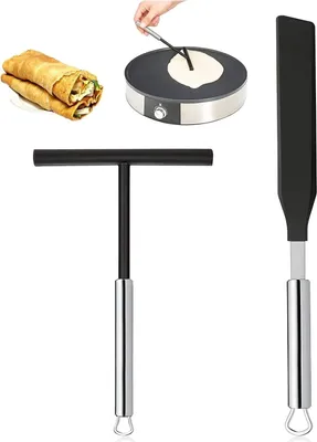 Produktbild von Famanu Pannenkochenstreuer und Spatel - Hochwertiger Edelstahl, einfache Handhabung