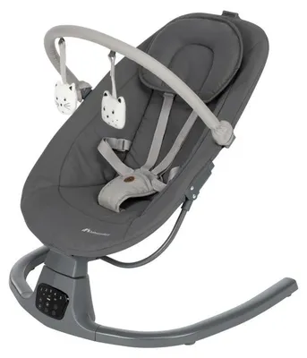 Image de Bebeconfort Jolana, transat électrique, 0-6 mois (9 kg), détection automatique de mouvements, 12 chansons apaisantes, 5 sons naturels, Tinted Graphite