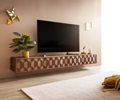 Produktbild von DELIFE Lowboard Fevo 220 cm Akazie Braun 4 Türen schwebend