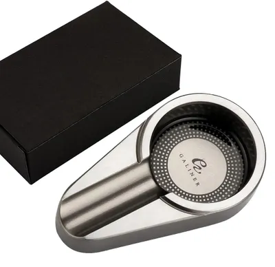 Produktbild von Taschenaschenbecher, Keramikmaterial, quadratisches Design, Metall-Aschenbecher