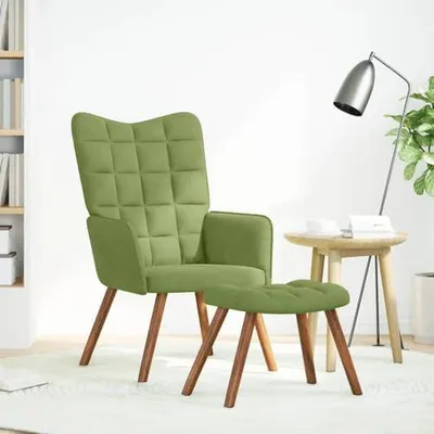 Produktbild von Komfortabler Relaxsessel in Hellgrün aus Samt für Wohnzimmer und Büro
