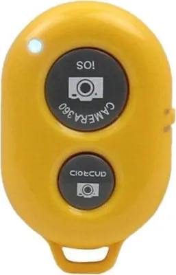 Image de Selfie Controller compatible Bluetooth Bouton de contrôle à distance sans fil Selftimer Caméra Stick Jaune