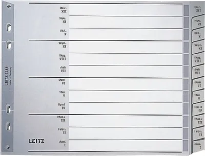 Produktbild von Register A4 Dez-Jan PP grau mit Deckblatt Packung mit 20 Stück