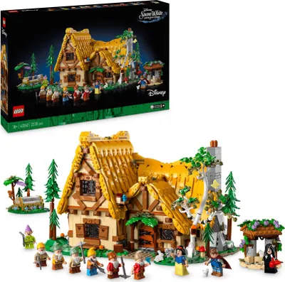 Produktbild von LEGO ǀ Disney Die Hütte von Schneewittchen und den sieben Zwergen, Bauset für Erwachsene mit 10 Minifiguren, Modell zum Bauen und Ausstellen, Geschenk für Fans des Filmklassikers 43242