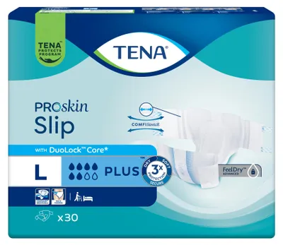 Produktbild von TENA Slip Plus - Inkontinenzslip - L - Karton 3x 30 Stk.