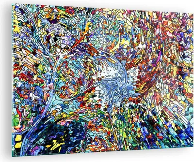 Produktbild von Bilder auf glas - Abstraktion modern - 70x50cm - Glasbilder - Wandbilder - Kunstdruck - zum Aufhängen bereit - Wanddekoration aus Glas - Glas Bilder - Wandbild auf Glas - Einteilig - GAA70x50-4045