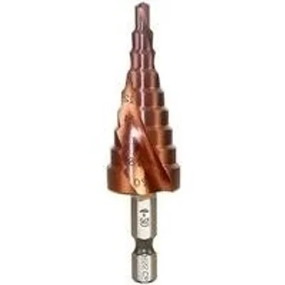 Zdjęcie produktu dla Wielofunkcyjne narzędzie wiertnicze 4–20 mm, HSS M35 Co, spiralne – z zębami do wiercenia otworów – do cięcia drewna – ze stali nierdzewnej.