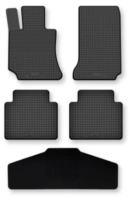 Produktbild von Gummi-Fußmatten + Tunnel für Mercedes E W212 2009-2016 – 5-tlg, Schwarz, Semi-Universal, angepasst – Wielganizator Semi-Universal