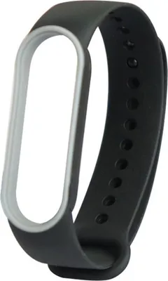 Produktbild von Soft Silicon Watch Band Ersatzsportband für Xiaomi Mi Band 5-Schwarz+grau