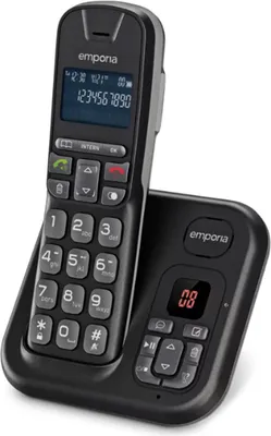 Image de Emporia TH-21AB Téléphone sans fil DECT avec répondeur numérique Téléphone sans fil, Couleur:Noir