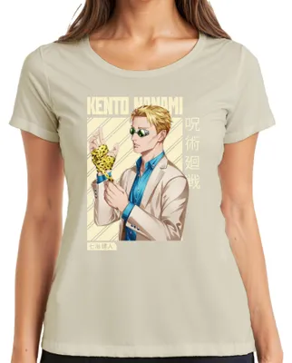 Immagine prodotto di Maglietta da donna vintage con stampa Kento Nanami di Jujutsu Kaisen (anime/manga), colore naturale, taglia S