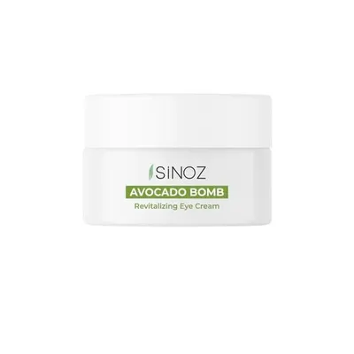 Produktbild von Sinoz Avocado Bomb Augencreme 15 ml – Feuchtigkeit & Frische für die Augenpartie – mit Avocadoöl, Hyaluronsäure, Niacinamid, liposomalem Koffein