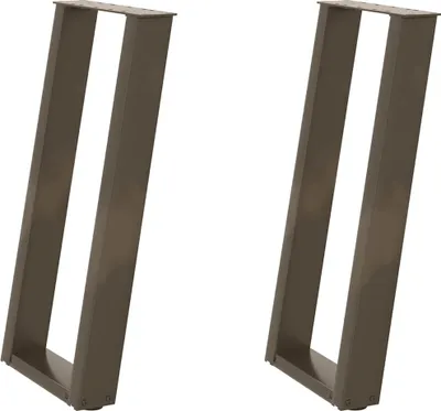 Image de vidaXL Pieds de table console en forme de U 2 pcs. Acier naturel 38x(72-73) cm Acier