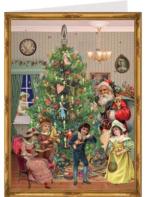 Image de Calendrier de l'Avent carte postale - Papier - Motif sapin de Noël - Calendrier de l'Avent Noël papier