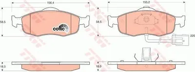 Produktbild von Trw Bremsbelagsatz, Scheibenbremse Vorderachse GDB1108