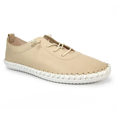 Produktbild von Lunar - Damen Leinenschuhe "St Ives", Leder GS285 (38 EU) (Beige/Weiß)