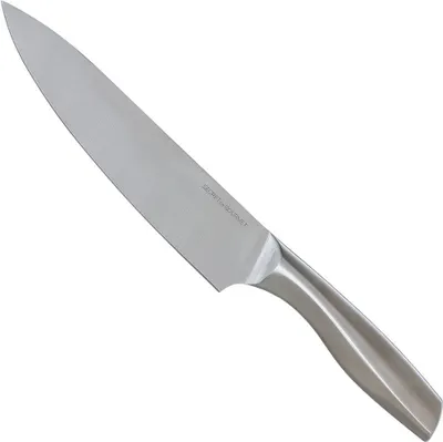 A single kitchen knife on a white background.