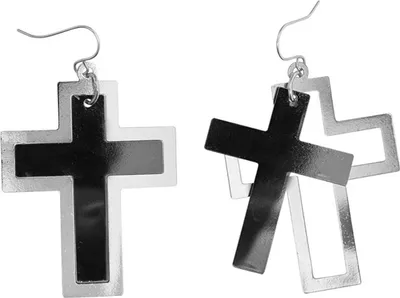 Produktbild von Ohrringe Kreuz Silber Schwarz