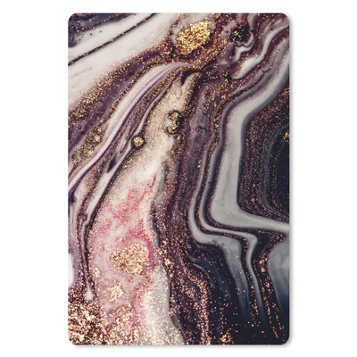 Produktbild von MuchoWow® Mauspad Mousepad Marmor - Rosa - Gold - Glitzer - Marmoroptik 18x27 cm - Mousepads - Maus Mat - Pad - Mausunterlage
