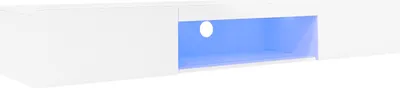 Produktbild von TV-Schrank Hochglanz-Hängeschrank Wandmontierter TV-Ständer Wohnzimmerschrank Mit LED-Beleuchtung Bluetooth-APP-Steuerung Weiß 160x31x22cm