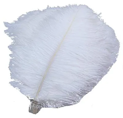 Productafbeelding van Sowder 50 stuks natuurlijke struisvogelveren van 20 - 25 cm voor thuis, bruiloftsdecoratie (wit)