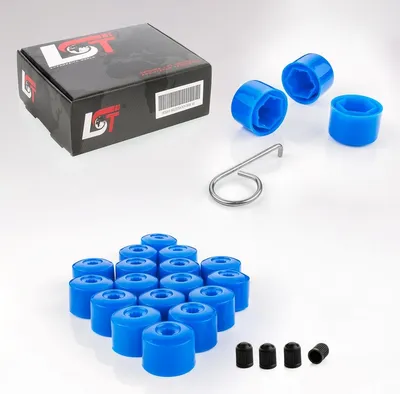 Produktbild von 20x Radschrauben Kappen Radschraubenkappen Set 17mm blau für VW SEAT SKODA