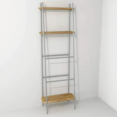 Produktbild von Devo Standregal/Handtuchleiter Oval BxHxT 60 x 180 x 31.8 cm Eiche/grau