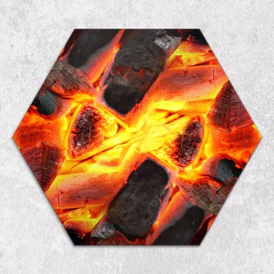 Produktbild von Glas-Herdabdeckplatten Glaskeramikkochfeld-Abdeckung Spritzschutz Glas hexagon 40 cm Grill Feuer Glut