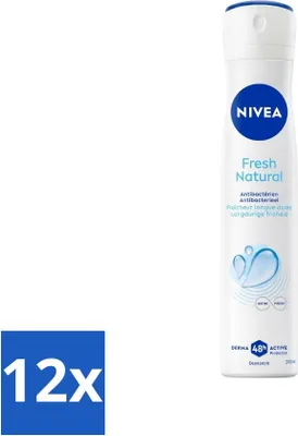 Image de Nivea - Déodorant spray - Hommes - Fresh Natural - 48 heures d'efficacité - 200 ml - Pack avantage - 12 pièces
