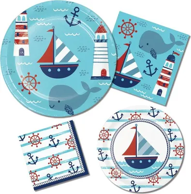 Produktbild von 8 Maritime Einladungskarten Schiff Ahoi
