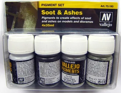 Immagine prodotto di Set di pigmenti Vallejo Soot & Ashes - 573193 Set di colori 4x35 ml