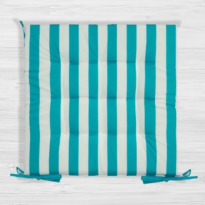 Produktbild von Wasserdichtes Stuhlkissen Outdoor GARTEN 02 40x40x5 blau Streifen