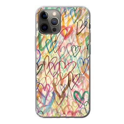 Produktbild von MuchoWow® Handyhülle Schutzhülle Hülle für iPhone 13 Pro Eine Illustration mit Herzen im Hintergrund Silikon Softcase Handy Hülle - Handy-Tasche