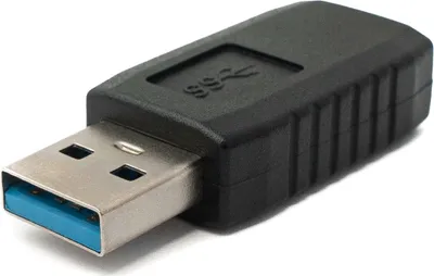 Produktbild von SYSTEM-S USB 3.0 Adapter Typ A Stecker zu Buchse Kabel in Schwarz