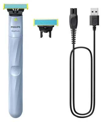 Image de Philips | Rasoir électrique OneBlade First Shave QP1324/30 - Bleu - Doux pour la peau - Wet & Dry - Lignes précises